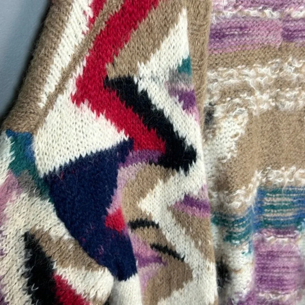 Anthropologie Moulinette‎ Soeurs Long Cardigan Sweater M L Oversized Colorful